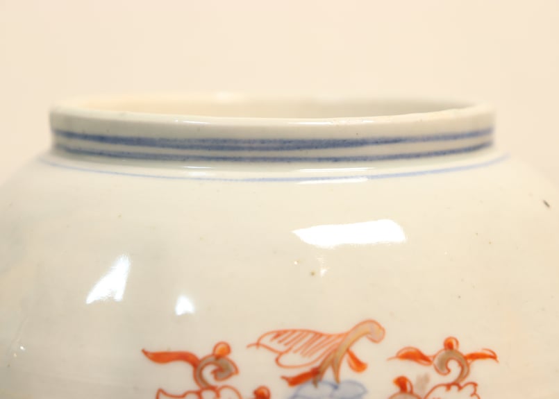 明治前期色絵鶉と鶴丸図大なます皿① 見込み濃いめ | 吉祥寺PukuPuku