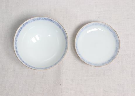明治前期金彩撫子図飯茶碗