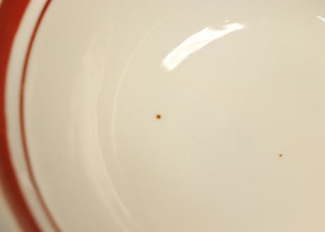 昭和戦前色絵梅図蓋付丼②　黒点