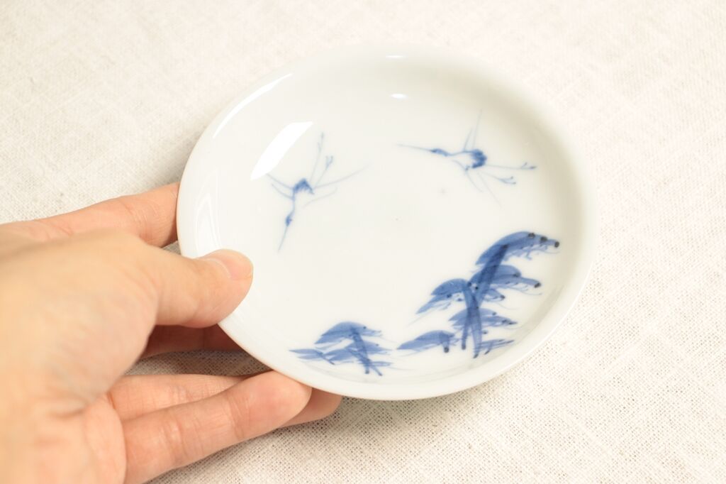 明治後期~大正染付松鶴図小皿 個体差多め | 吉祥寺PukuPuku