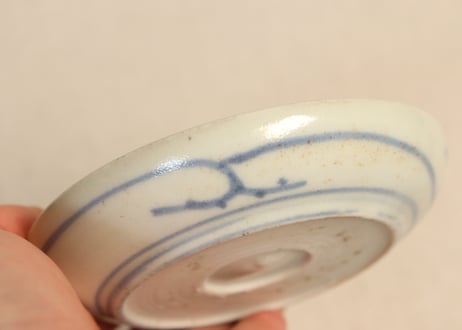 江戸後期青磁縁染付山水図小皿②薄め