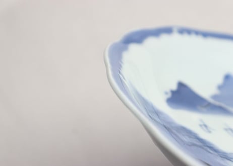 江戸幕末染付山水図尺皿