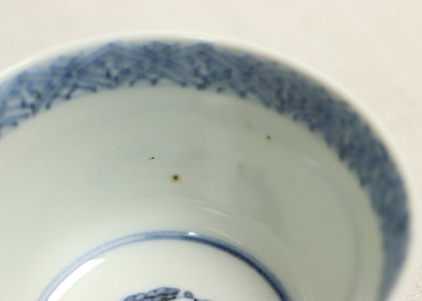 江戸幕末染付蛸唐草図向付　歪み