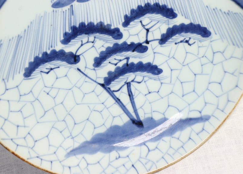 江戸幕末染付富士と氷裂文尺皿 | 吉祥寺PukuPuku