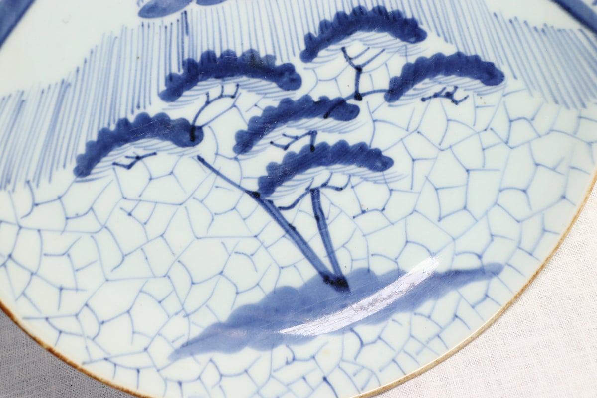 江戸幕末染付富士と氷裂文尺皿 | 吉祥寺PukuPuku