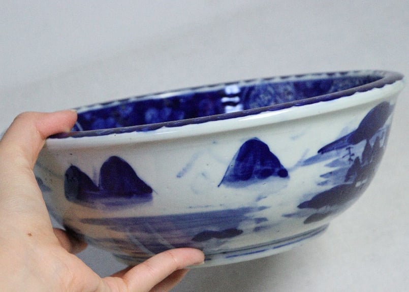 明治前期染付龍図8寸鉢 2客セット | 吉祥寺PukuPuku