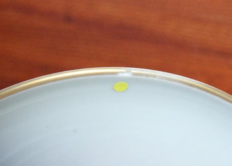 江戸中期赤絵金彩薊図６寸皿➁　ノミホツ