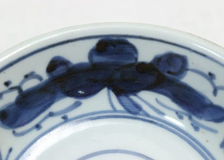 江戸後期青磁染付花図なます皿