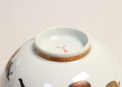 明治前期九谷焼色絵高砂図飯茶碗①