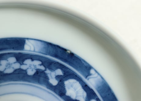 明治後期～大正染付松竹梅図縁丸小鉢