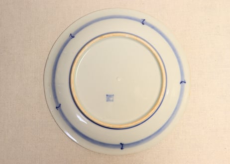 明治後期~大正赤絵金彩梅に鶯と竹図7寸皿
