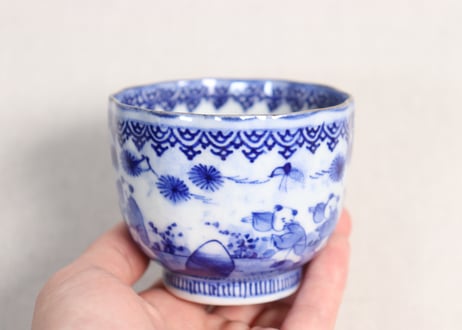 明治前期染付唐子図向付