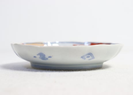 明治前期色絵三方に竹梅図通り物小皿