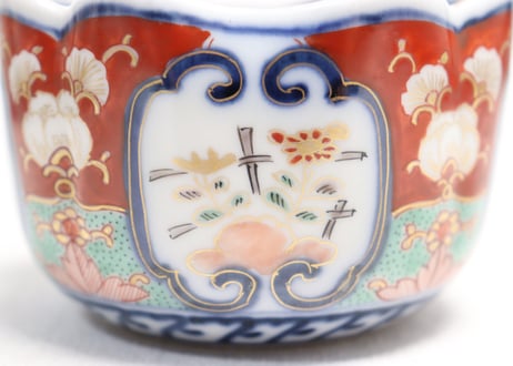 明治前期色絵松竹と菊図角向付