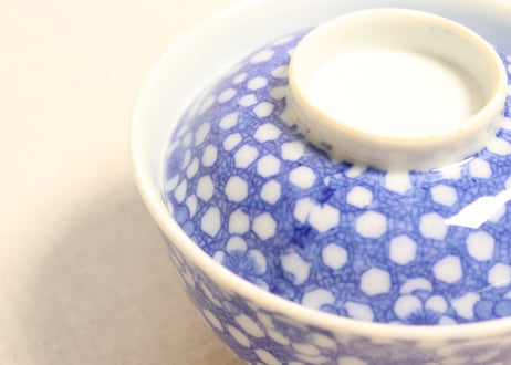 明治後期~大正銅判氷裂に梅図飯茶碗②少甘手