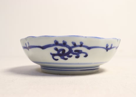 江戸幕末線描き花図なます皿③　フリモノ
