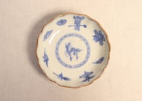 明治前期染付麒麟とお道具図通り物なます皿