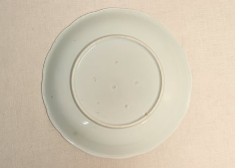 江戸幕末染付牡丹図尺皿
