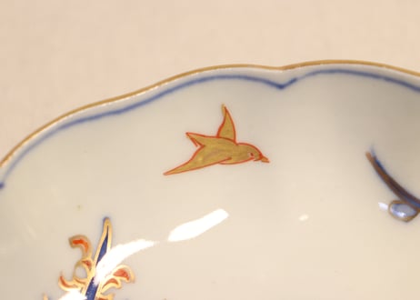 明治前期色絵四君子図通り物なます皿