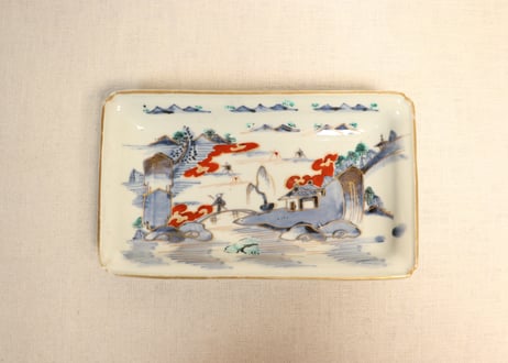 江戸後期色絵山水図長皿①