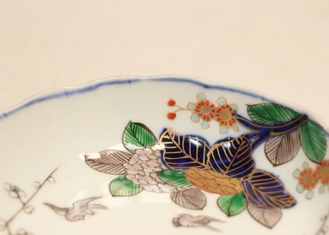 明治前期色絵紫陽花図なます皿