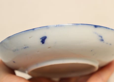 明治前期紙刷扇面窓絵図小皿
