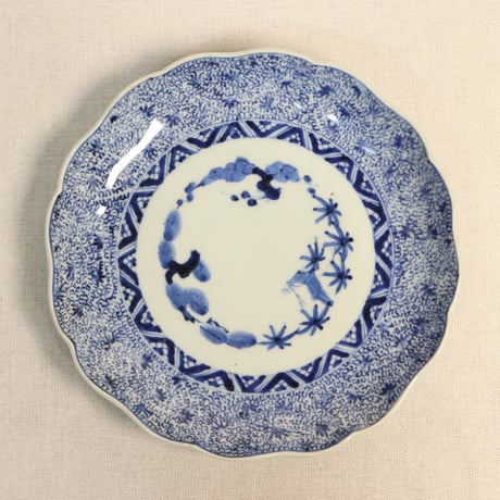 みじん唐草大皿 染付印判微塵唐草大皿28cm