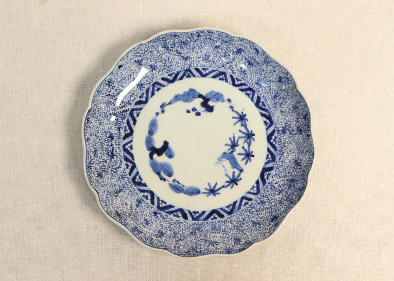 江戸幕末染付微塵唐草7寸皿 | 吉祥寺PukuPuku