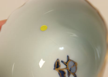 江戸後期色絵牡丹と蝶図小向付②　少甘手