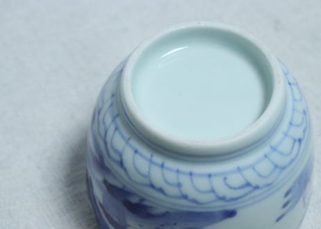明治前期染付山水図向付