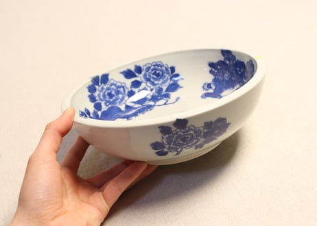 明治後期~大正銅判獅子牡丹図6寸鉢 ノミホツ,ムシクイ