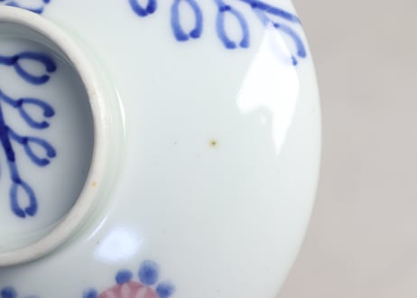 明治後期~大正染付桐と菊図蒸茶碗