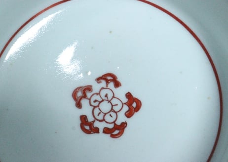 江戸中期色絵七宝繋ぎ図蓋物①　５客組