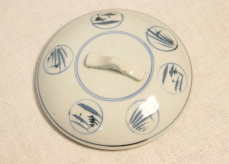 江戸幕末染付六方に窓絵図丸三段重