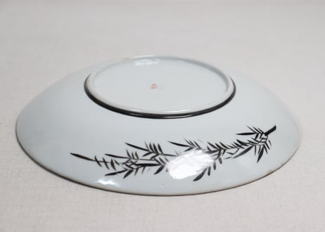 明治後期~大正九谷焼色絵松鶴図8寸皿