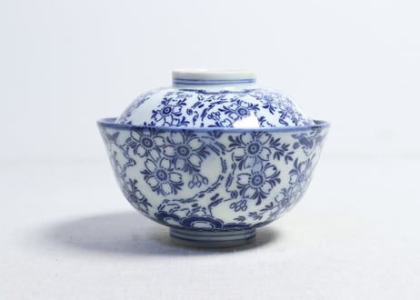 明治前期紙刷桜図飯茶碗①