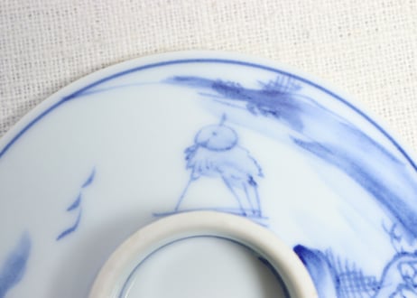 明治後期～大正染付筏人物図つぼ碗