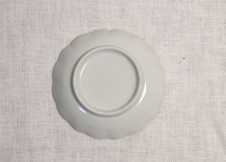 江戸後期染付扇面に草図小皿