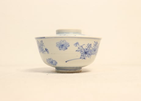 明治前期染付桜図飯茶碗② 少甘手
