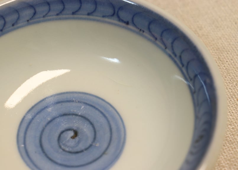 江戸後期染付柳と渦巻図飯茶碗②少甘手 | 吉祥寺PukuPuku