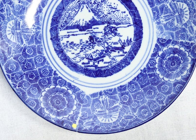 角皿 大明壽靖年製 染付 龍 名家 蔵出し 江戸後期 明治 大正 角皿 大明壽靖年製 染付 龍 名家 蔵出し 江戸後期 明治 大正