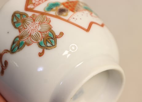 明治前期色絵帆掛け船と桐図向付
