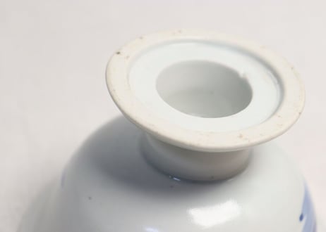 江戸幕末染付山水図盃洗 ホツ,ぐらつき