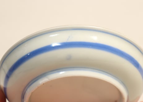 江戸幕末染付山水と牡丹図小皿 窯傷,フリモノ