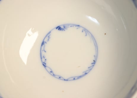明治後期～大正染付鳳凰図飯茶碗