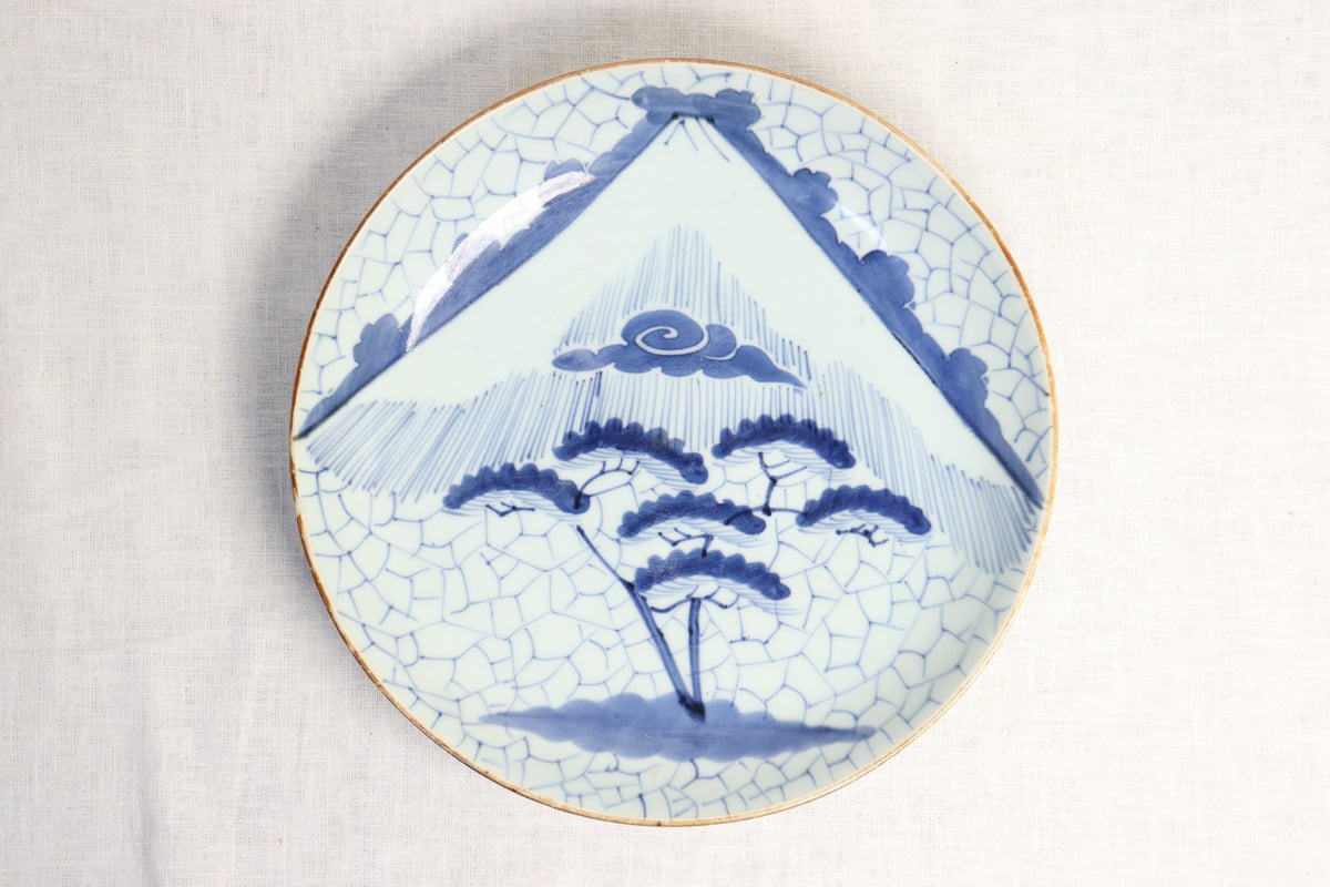 江戸幕末染付富士と氷裂文尺皿 | 吉祥寺PukuPuku