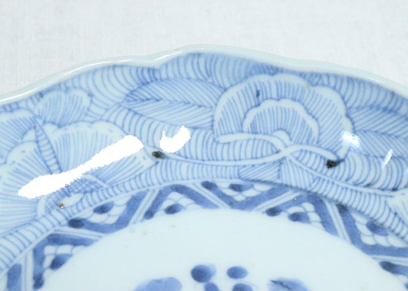 掛分け蝶牡丹紋 小皿　6客　吸坂　染付　豆皿　八寸にも 掛分け蝶牡丹紋 小皿 6客 吸坂 染付 豆皿 八寸