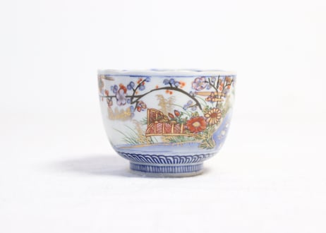 明治前期色絵麒麟と花鳥図通り物向付