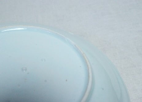 江戸幕末染付ダミ縁山水図６寸皿
