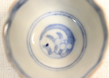 明治前期色絵山水と鶴図小向付